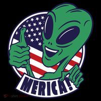 Alien American Flag Funny Merica Coaster thumb 2