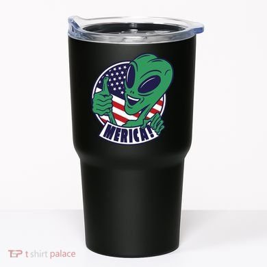 Alien American Flag Funny Merica Tumbler