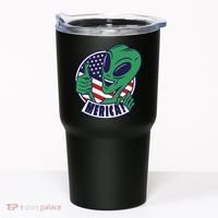 Alien American Flag Funny Merica Tumbler thumb 0