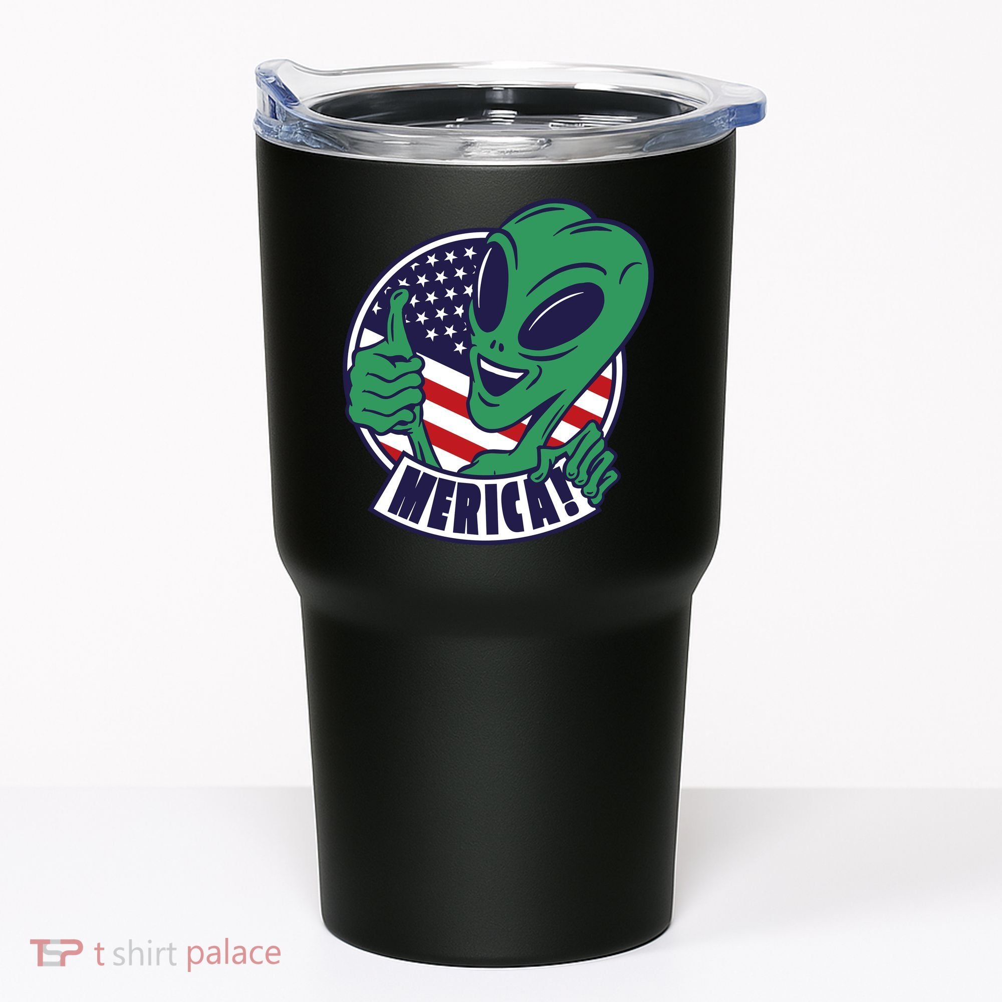 Alien American Flag Funny Merica Tumbler