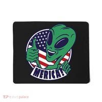 Alien American Flag Funny Merica Mousepad thumb 0