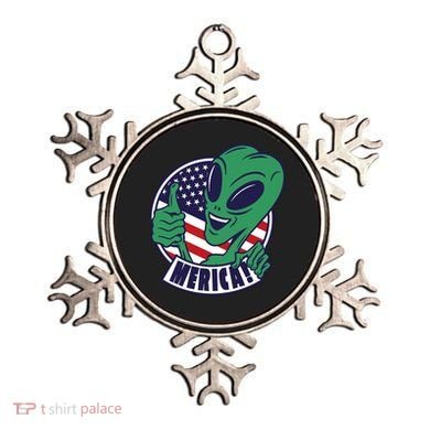 Alien American Flag Funny Merica Ornament