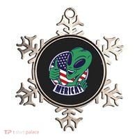 Alien American Flag Funny Merica Ornament thumb 0