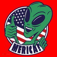 Alien American Flag Funny Merica Santa Hat thumb 1