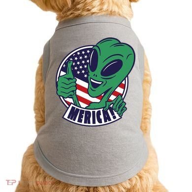 Alien American Flag Funny Merica Doggie Tank