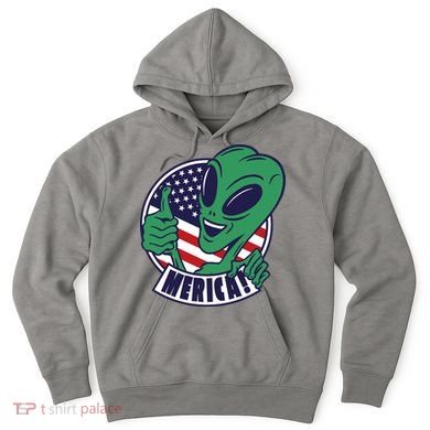 Alien American Flag Funny Merica Hoodie