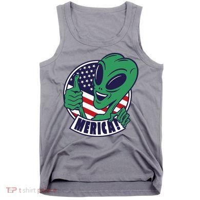 Alien American Flag Funny Merica Tank Top