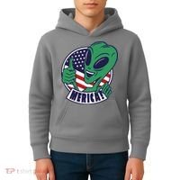 Alien American Flag Funny Merica Kids Hoodie thumb 4