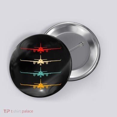 Aviation Airplane Flying Airline Funny Vintage Pilot Gift Button