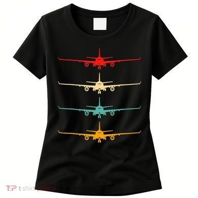 Aviation Airplane Flying Airline Funny Vintage Pilot Gift Women's T-Shirt