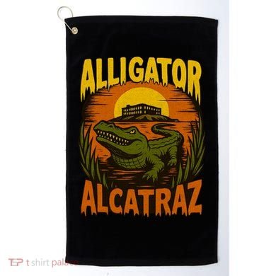 Alligator Alcatraz Funny Meme Gator  Golf Towel