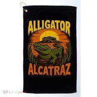 Alligator Alcatraz Funny Meme Gator  Golf Towel thumb 0