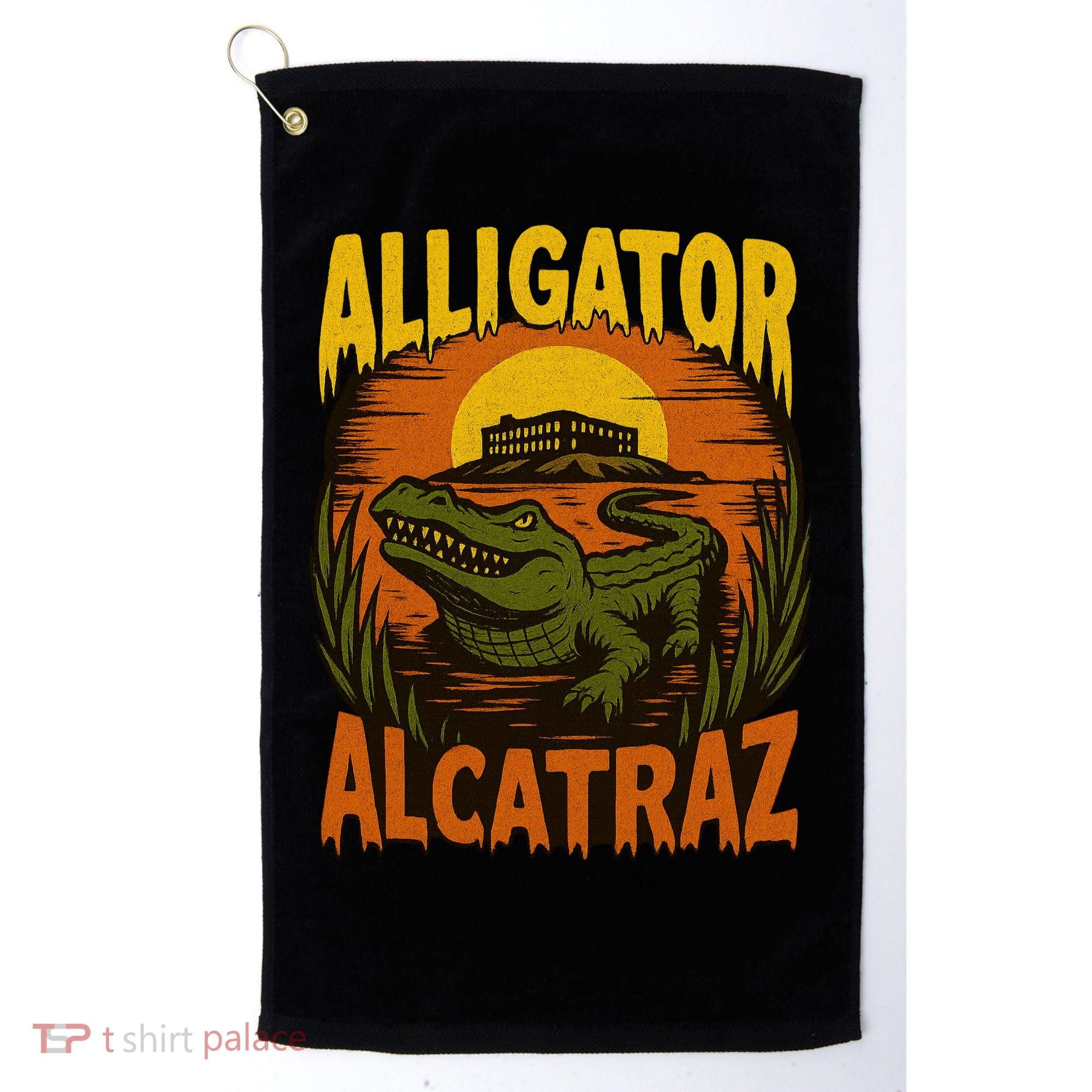 Alligator Alcatraz Funny Meme Gator  Golf Towel