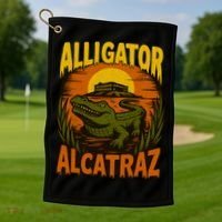 Alligator Alcatraz Funny Meme Gator  Golf Towel thumb 1