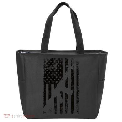 AR15 American Flag Tote Bag