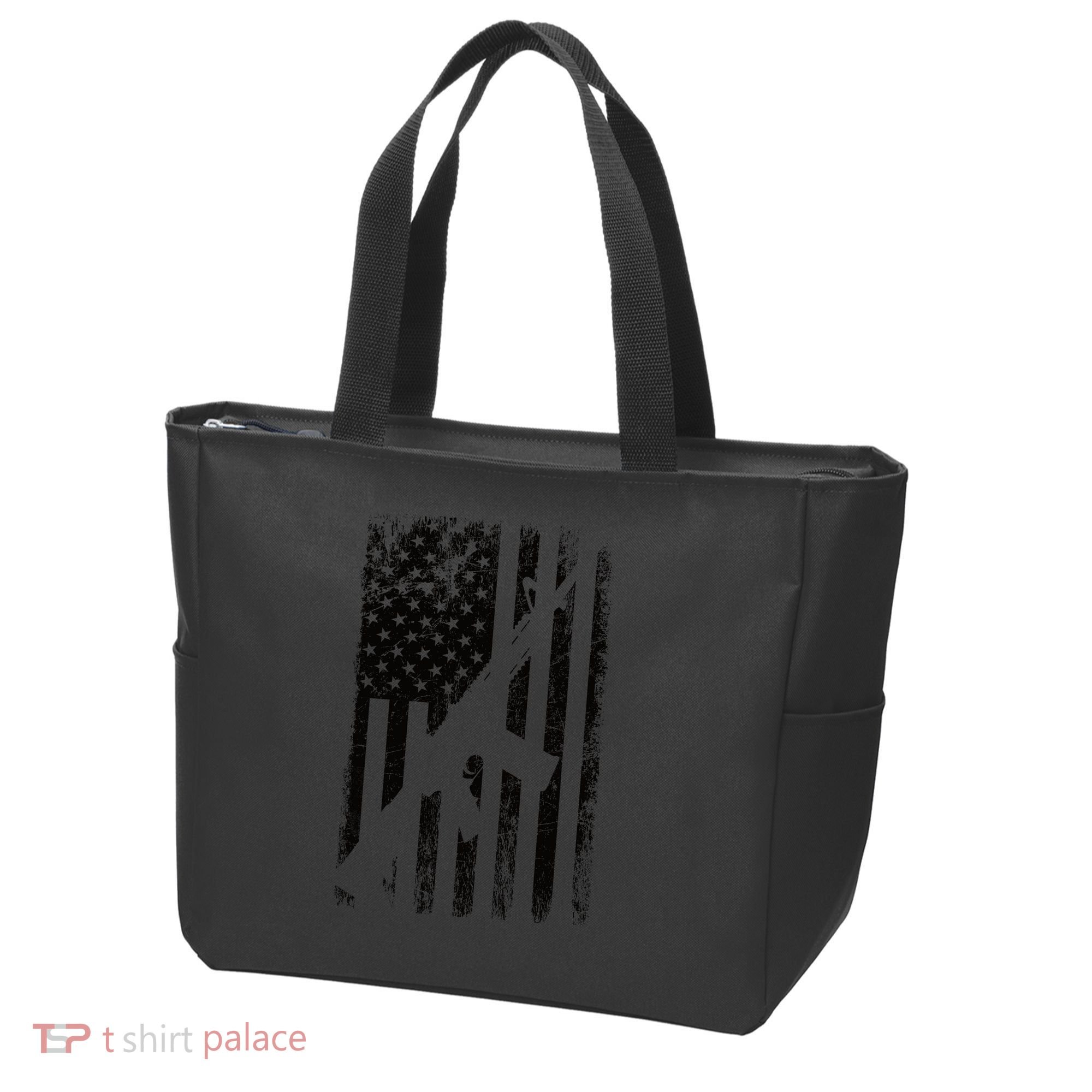 AR15 American Flag Tote Bag