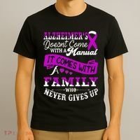 Alzheimers Awareness Family Support Alzheimer Warrior T-Shirt thumb 3