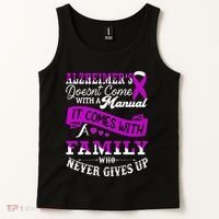 Alzheimers Awareness Family Support Alzheimer Warrior Tank Top thumb 2