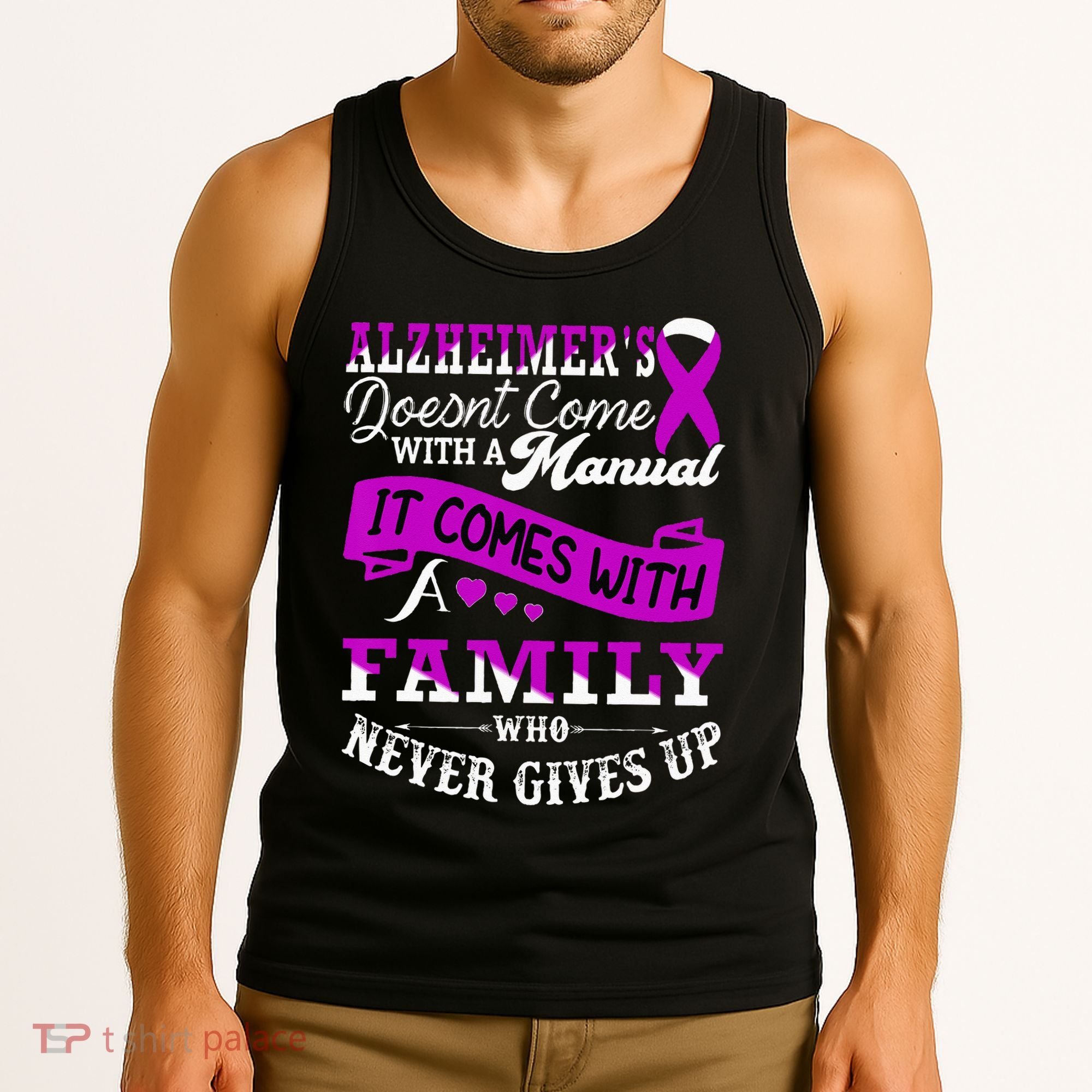 Alzheimers Awareness Family Support Alzheimer Warrior Tank Top