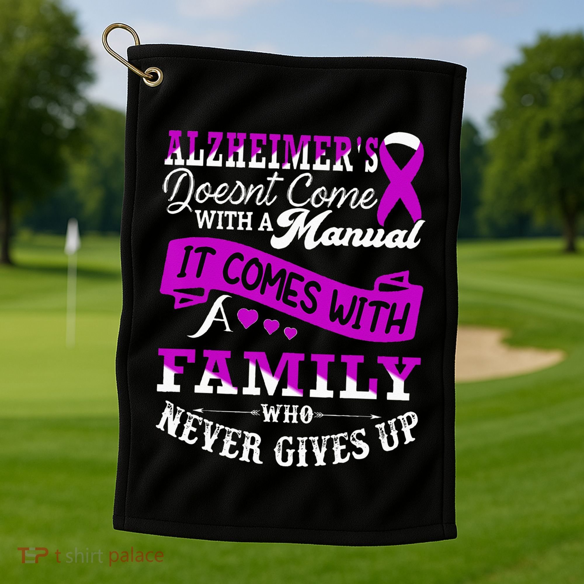 Alzheimers Awareness Family Support Alzheimer Warrior Golf Towel