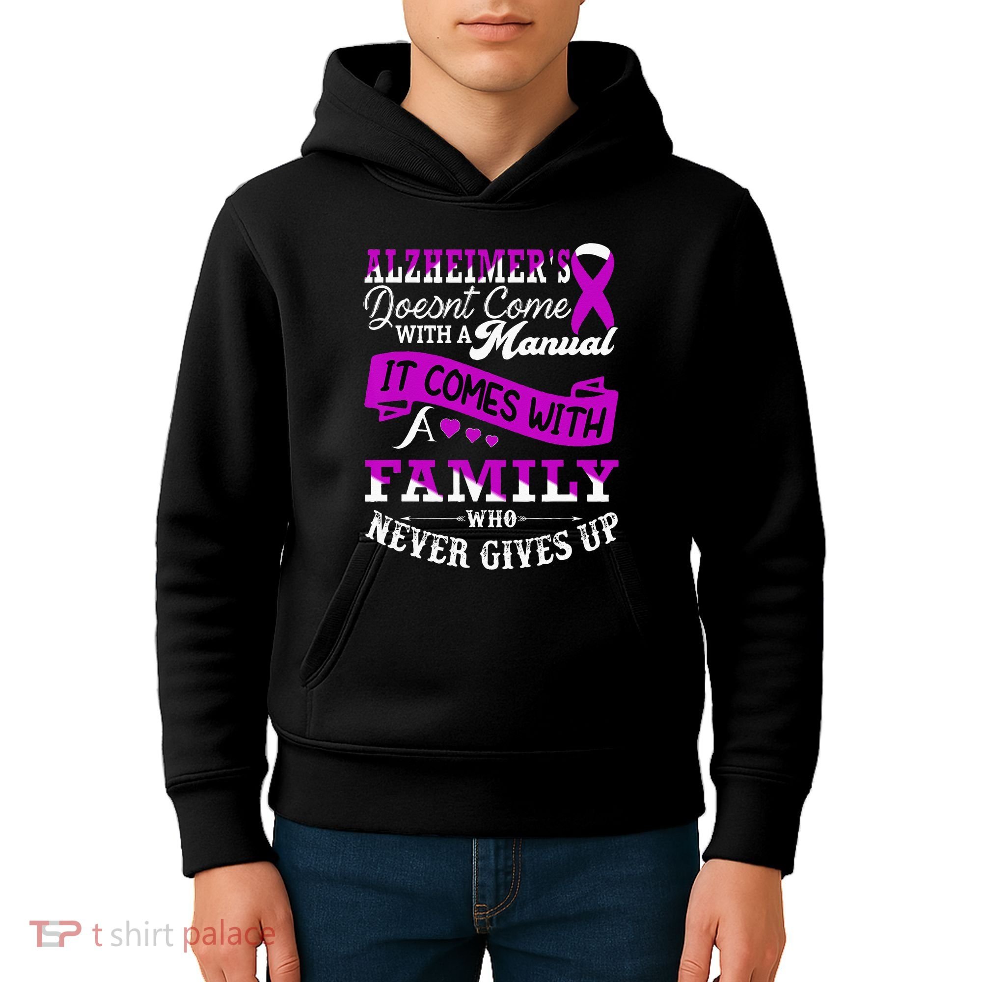 Alzheimers Awareness Family Support Alzheimer Warrior Kids Hoodie
