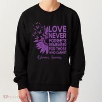 AlzheimerS Awareness Fighters Love Never Forgets Gift Women's Sweatshirt thumb 0