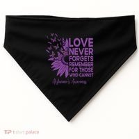 AlzheimerS Awareness Fighters Love Never Forgets Gift USA-Made Doggie Bandana thumb 0