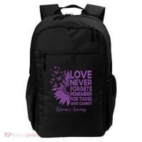 AlzheimerS Awareness Fighters Love Never Forgets Gift Backpack thumb 0