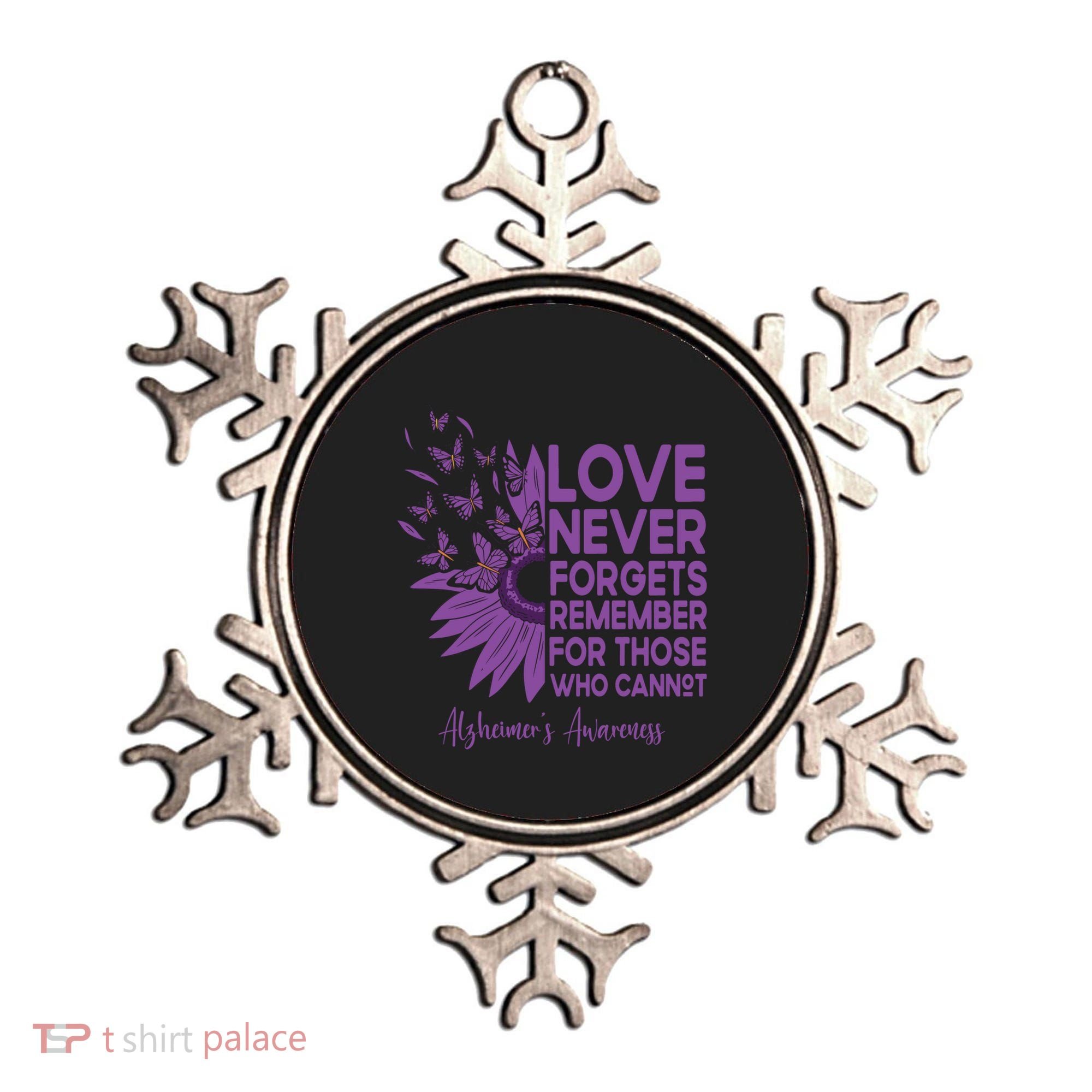 AlzheimerS Awareness Fighters Love Never Forgets Gift Ornament