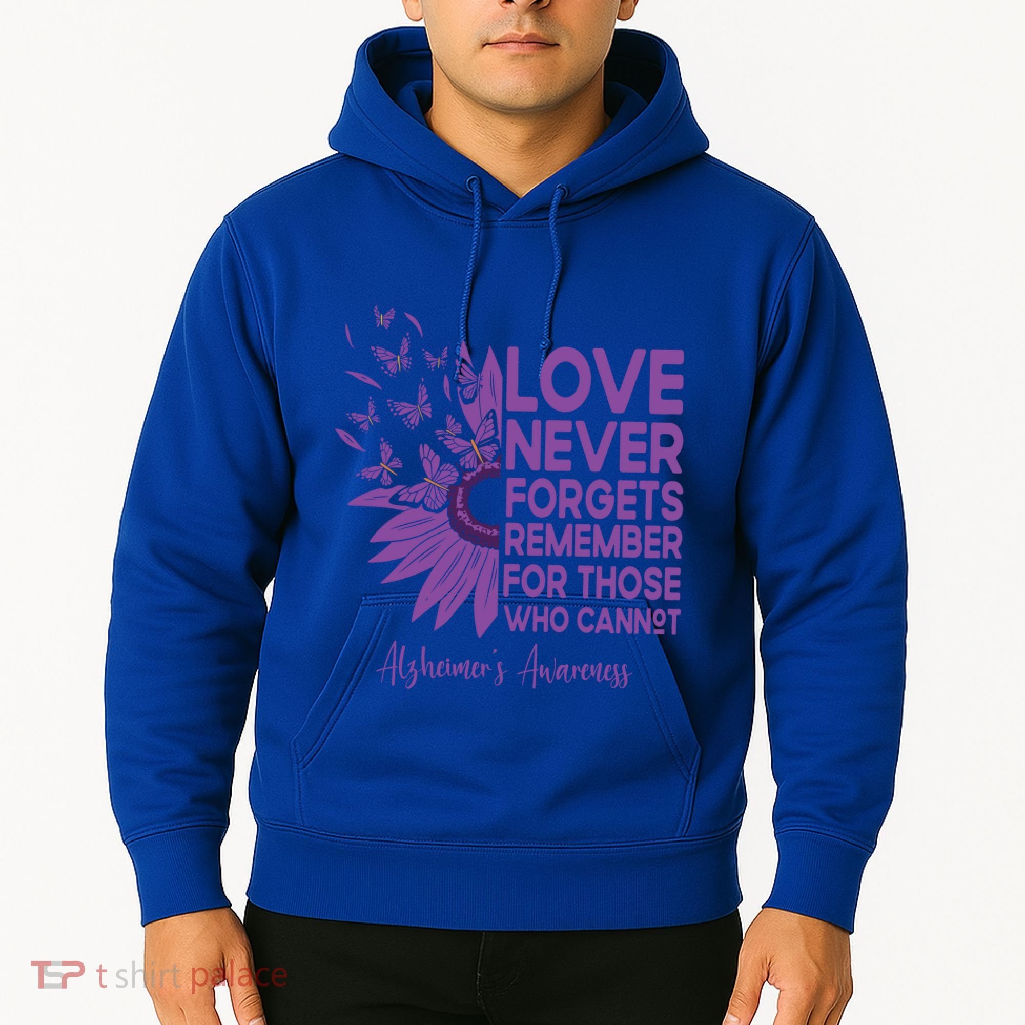 AlzheimerS Awareness Fighters Love Never Forgets Gift Hoodie