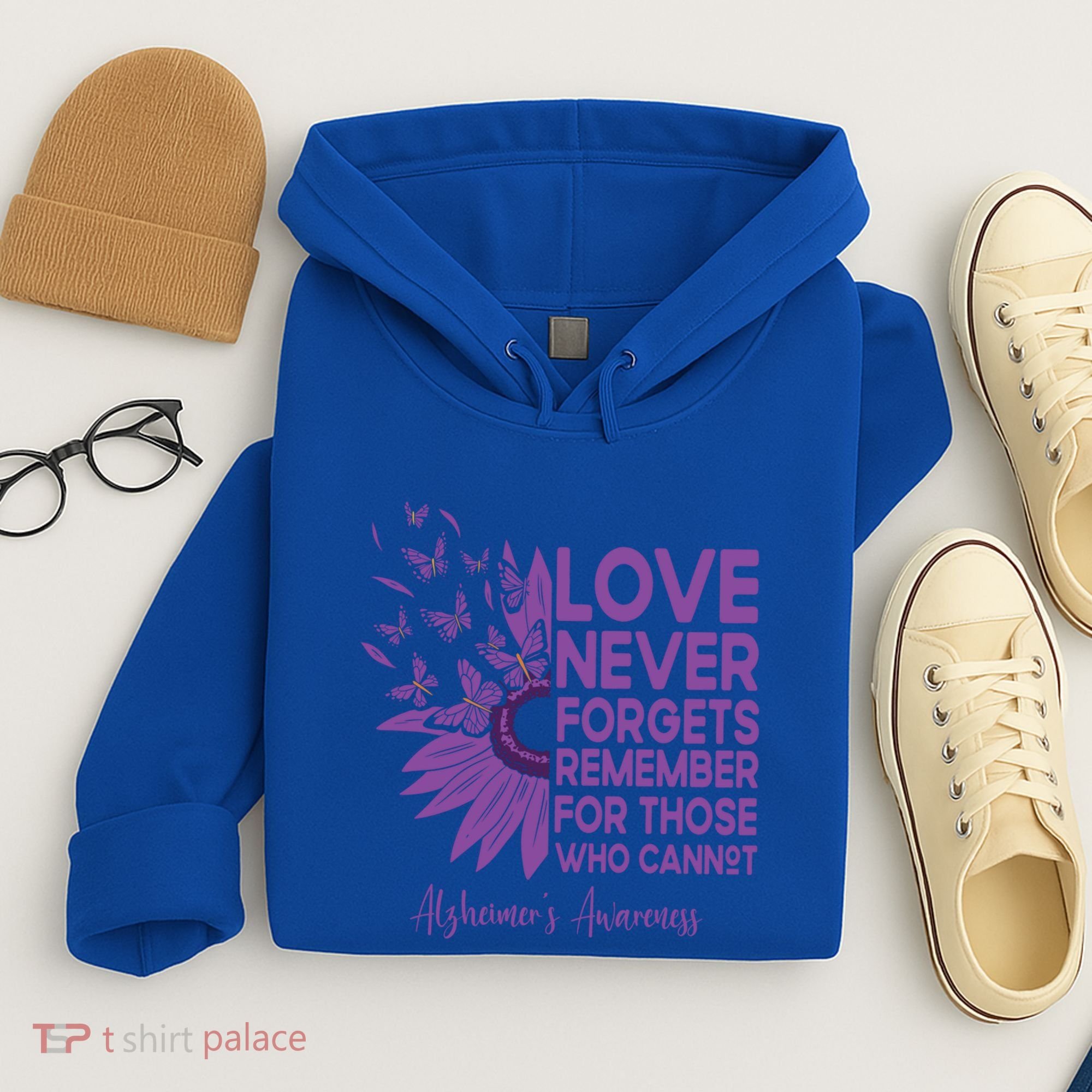 AlzheimerS Awareness Fighters Love Never Forgets Gift Hoodie