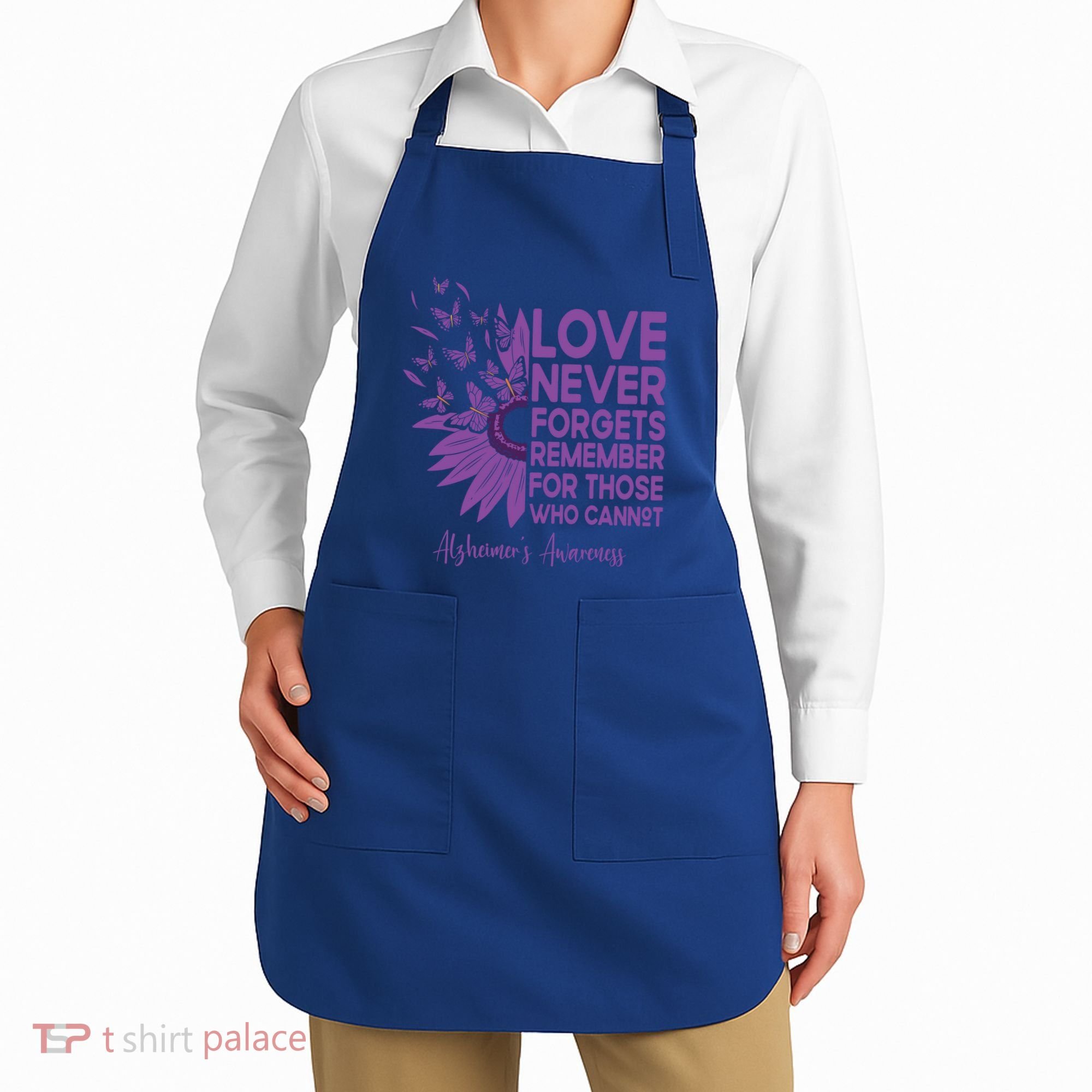 AlzheimerS Awareness Fighters Love Never Forgets Gift Apron