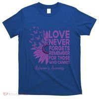 AlzheimerS Awareness Fighters Love Never Forgets Gift T-Shirt thumb 0