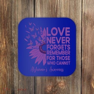 AlzheimerS Awareness Fighters Love Never Forgets Gift Coaster