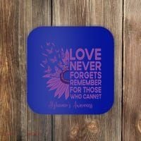 AlzheimerS Awareness Fighters Love Never Forgets Gift Coaster thumb 0