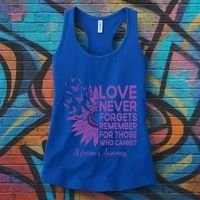 AlzheimerS Awareness Fighters Love Never Forgets Gift Women's Tank Top thumb 3
