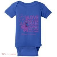 AlzheimerS Awareness Fighters Love Never Forgets Gift Baby Bodysuit thumb 0