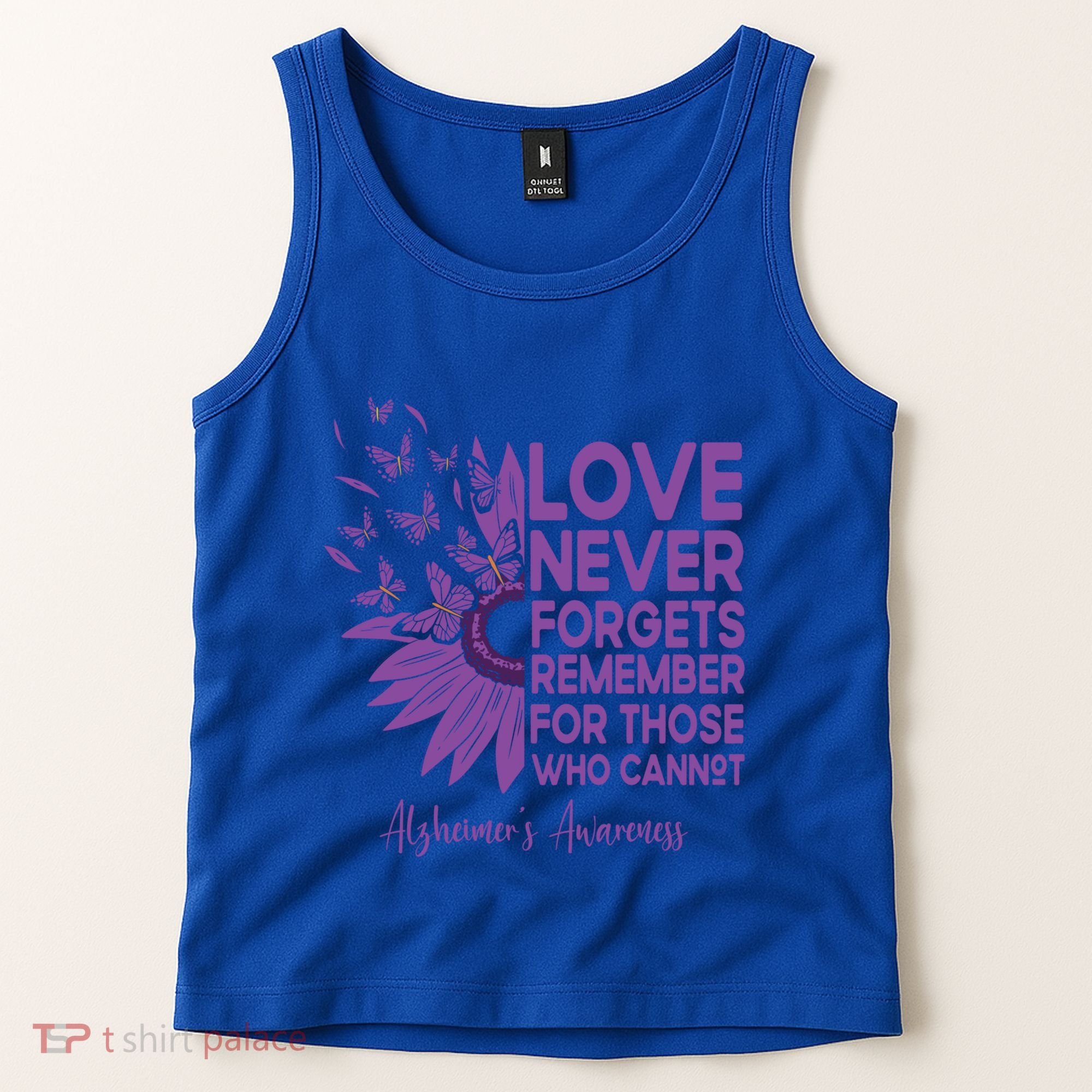 AlzheimerS Awareness Fighters Love Never Forgets Gift Tank Top