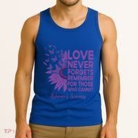 AlzheimerS Awareness Fighters Love Never Forgets Gift Tank Top thumb 3