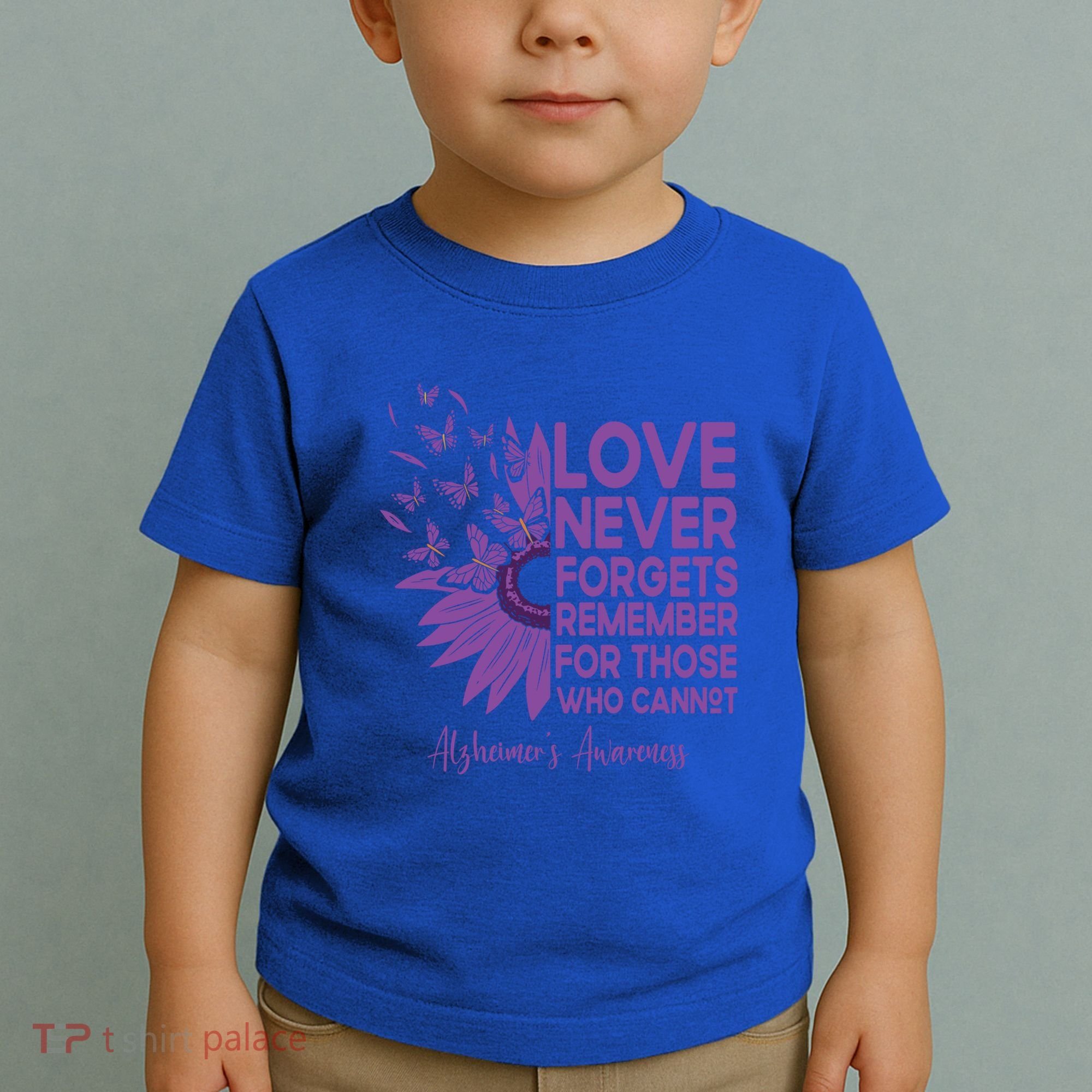 AlzheimerS Awareness Fighters Love Never Forgets Gift Toddler T-Shirt