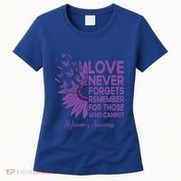 AlzheimerS Awareness Fighters Love Never Forgets Gift Women's T-Shirt thumb 0