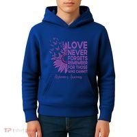 AlzheimerS Awareness Fighters Love Never Forgets Gift Kids Hoodie thumb 4
