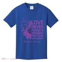 AlzheimerS Awareness Fighters Love Never Forgets Gift Kids T-Shirt thumb 0
