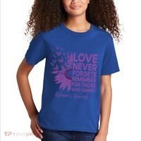 AlzheimerS Awareness Fighters Love Never Forgets Gift Kids T-Shirt thumb 2