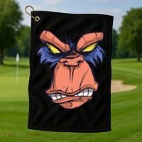 Angry Ape Face Golf Towel thumb 1