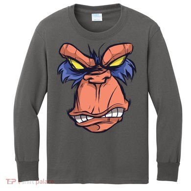 Angry Ape Face Kids Long Sleeve Shirt