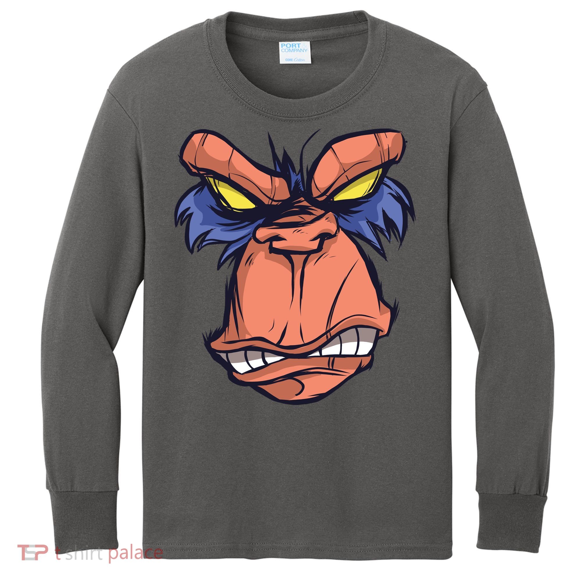 Angry Ape Face Kids Long Sleeve Shirt