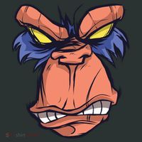 Angry Ape Face Kids Long Sleeve Shirt thumb 2