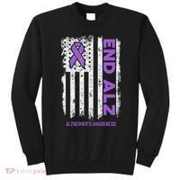 Alzheimers American Flag End Alz Alzheimers Awareness Sweatshirt thumb 0