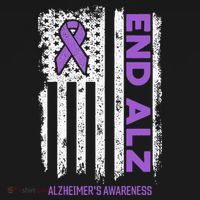 Alzheimers American Flag End Alz Alzheimers Awareness Women's Tank Top thumb 5